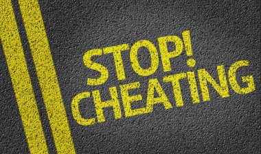 Yolda yazılı Cheating durdurmak
