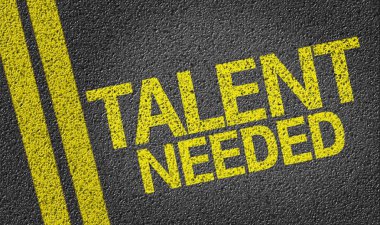 Talent Needed written on the road clipart
