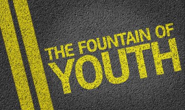 The Fountain Of Youth written on the road clipart