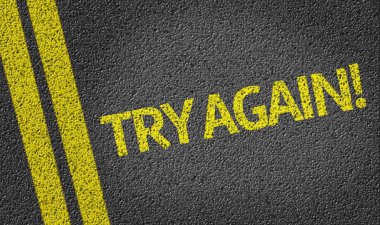 Try Again written on the road clipart