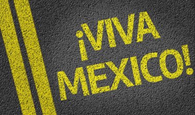 Viva Mexico written on the road clipart