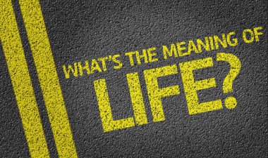 What's the Meaning of Life? written on the road clipart