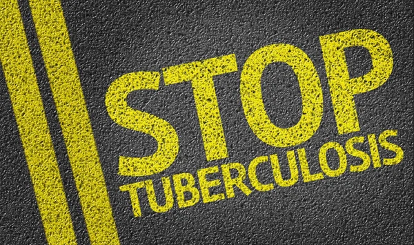 Stoppt die Tuberkulose, die auf der Straße geschrieben steht — Stockfoto