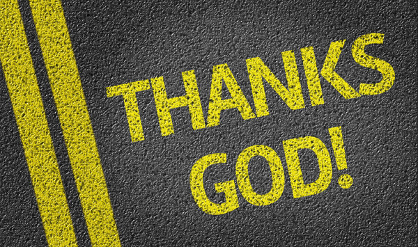 Thanks God! written on the road