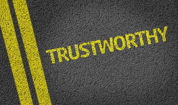 Trustworthy written on the road — Stock Photo, Image
