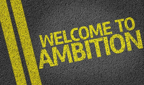 Benvenuti a Ambition scritto sulla strada — Foto Stock