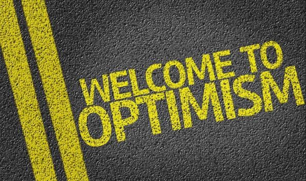 Benvenuti a Optimism scritto sulla strada — Foto Stock