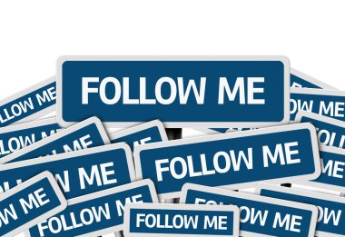 Follow Me written on multiple road sign clipart
