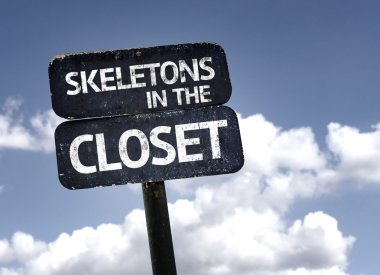 Skeletons in the Closet sign clipart