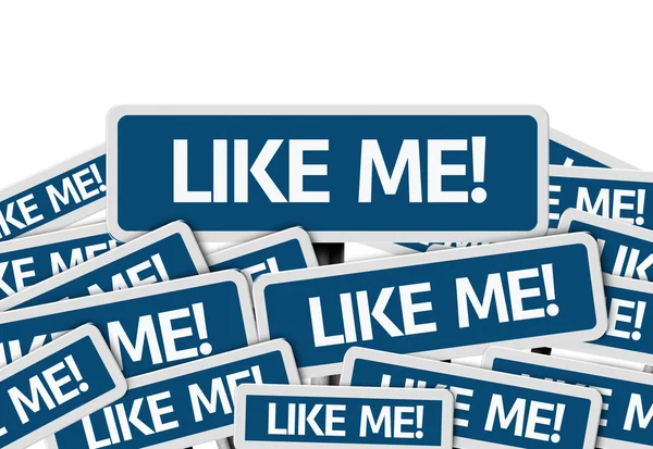 Like me! written on multiple road sign — Stock Photo, Image