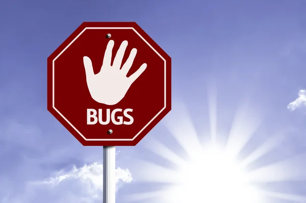 Parar Bugs sinal vermelho — Fotografia de Stock