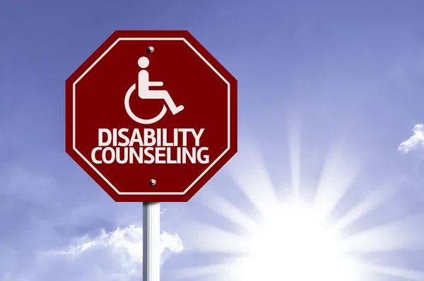 Παροχή συμβουλών με άτομα με ειδικές ανάγκες εικονίδιο σημάδι αναπηρίας — Φωτογραφία Αρχείου