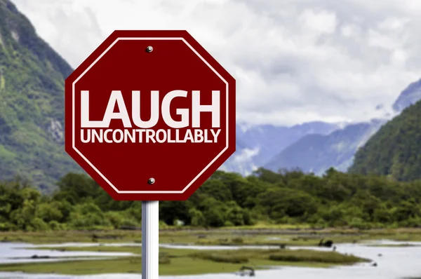 Laugh Uncontrollably red sign — Stock Photo, Image