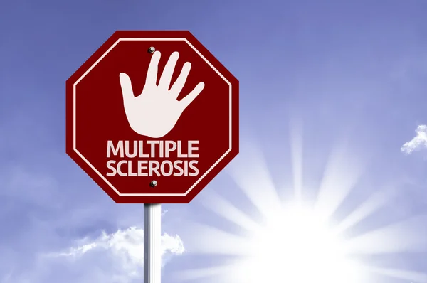 Pare de esclerose múltipla sinal vermelho — Fotografia de Stock