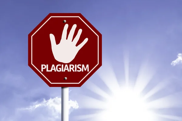 Stoppen met plagiaat rode teken — Stockfoto