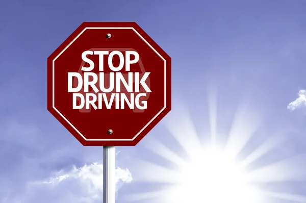 Pare de conduzir bêbado sinal vermelho — Fotografia de Stock