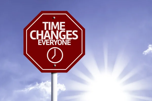 Time Changes Everyone red sign — Stock Photo, Image