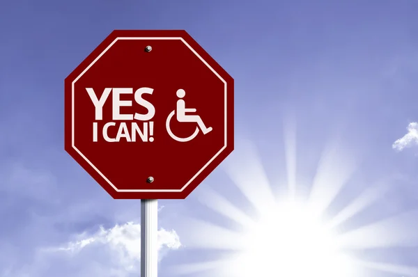 Yes I can with Disabled Icon sign — Stock Photo, Image