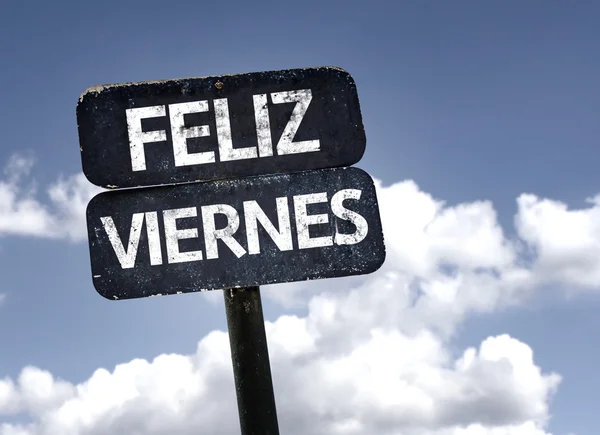 Feliz viernes (en español) signo — Foto de Stock