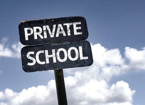 Prywatne szkoły znak — Zdjęcie stockowe