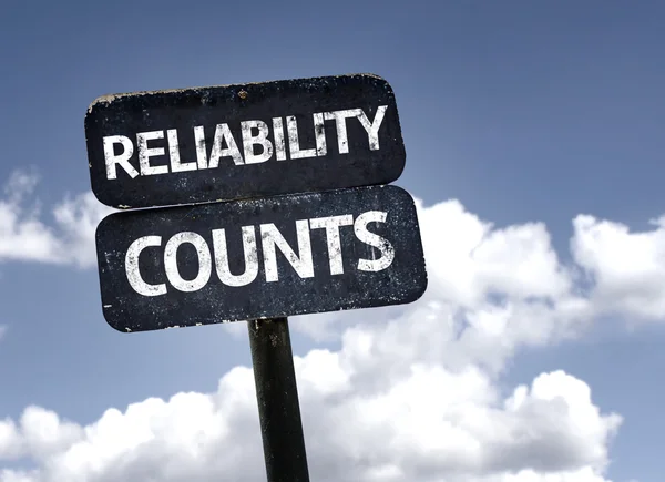 Reliability Counts sign — Stock Photo, Image