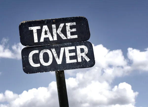 Take cover  sign — Stock Photo, Image