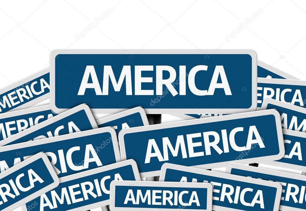 America written on multiple road sign