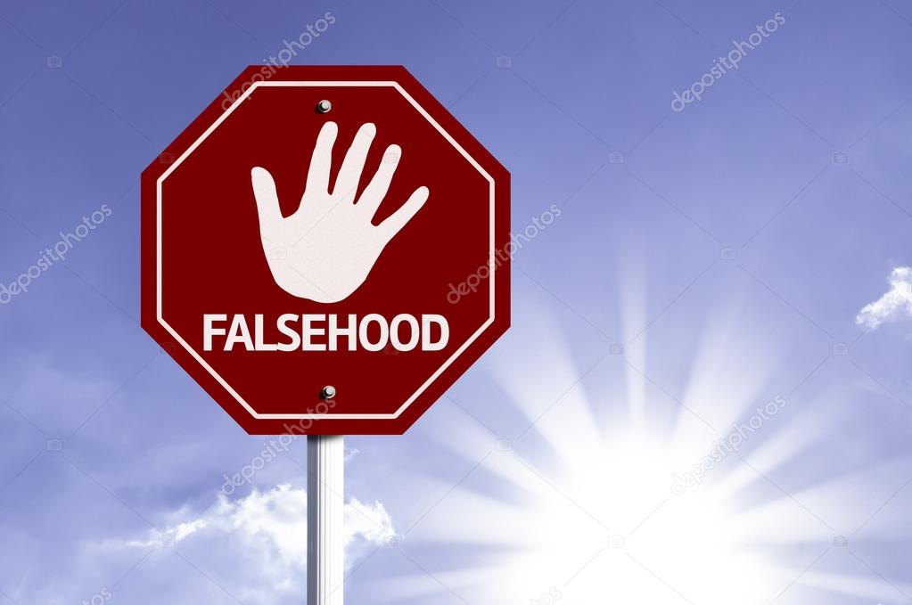 Stop Falsehood red sign