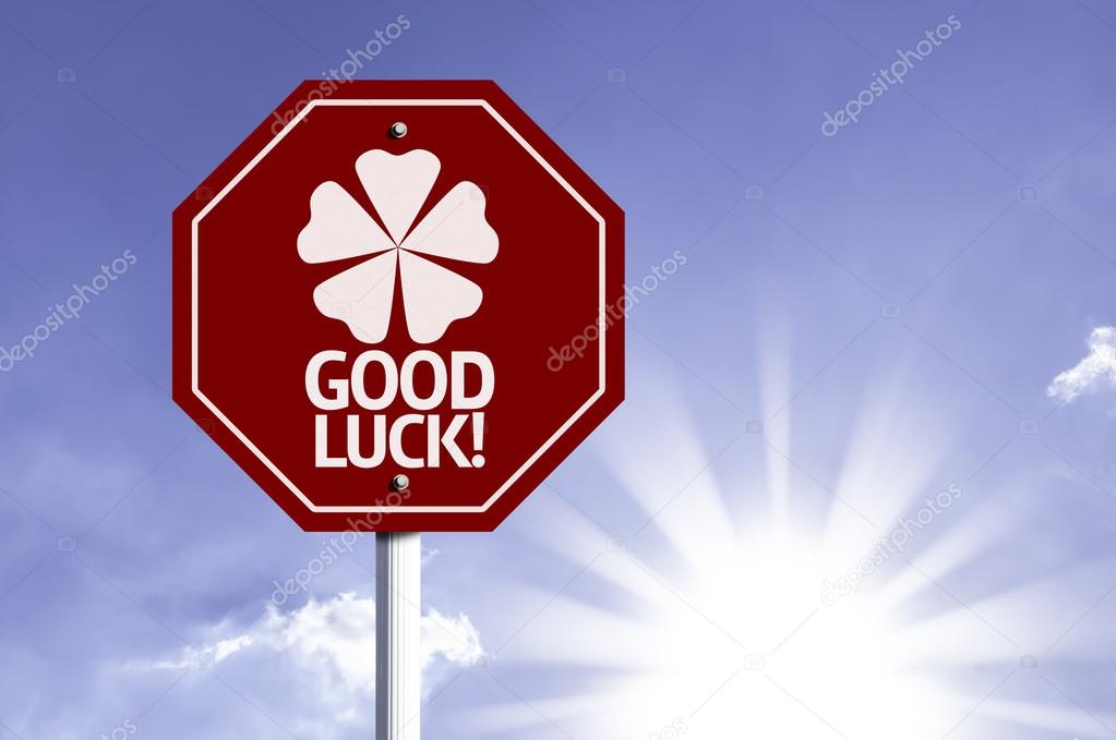 Good Luck with Leaf Icon sign