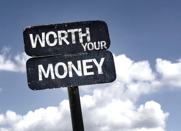 Vale la pena tu señal de dinero — Foto de Stock