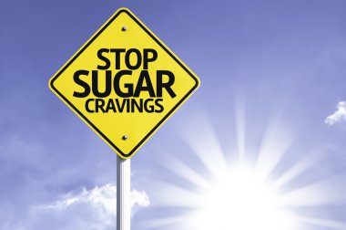 Stop sugar cravings  road sign clipart