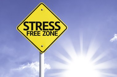 Stress free zone  road sign clipart