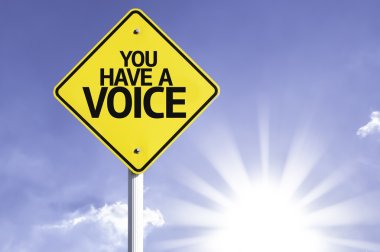 You have  a Voice  road sign clipart