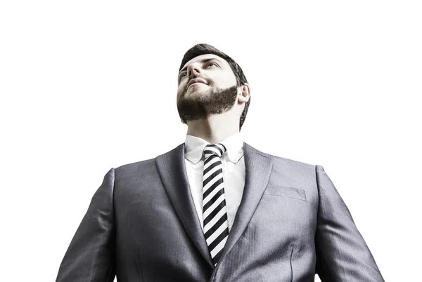 Business man on sky background — Stock Photo, Image