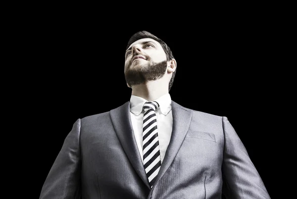 Business man on sky background — Stock Photo, Image