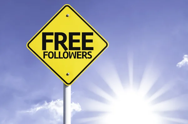 Signo de camino seguidores gratis — Foto de Stock