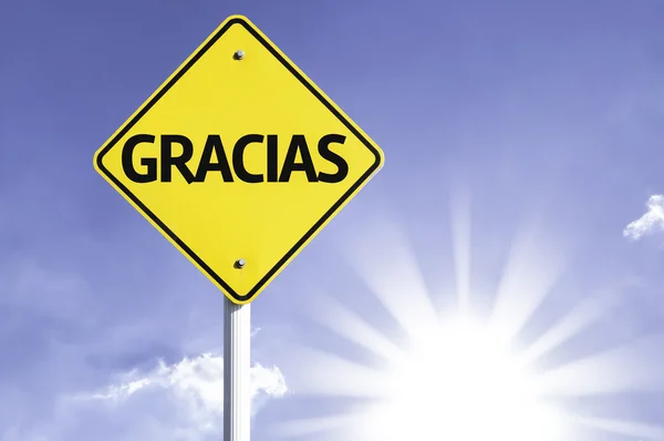 Znak drogowy gracias — Zdjęcie stockowe