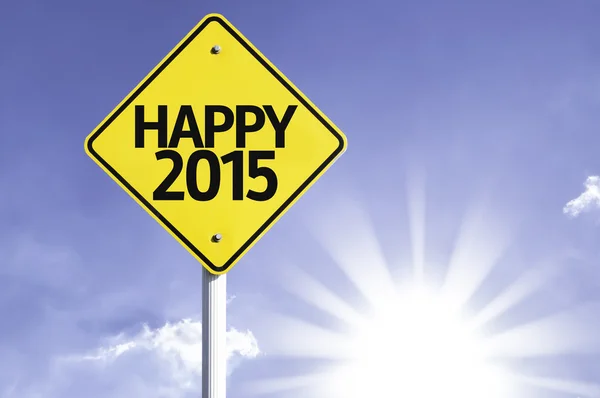 Happy  2015   road sign — Stock Photo, Image