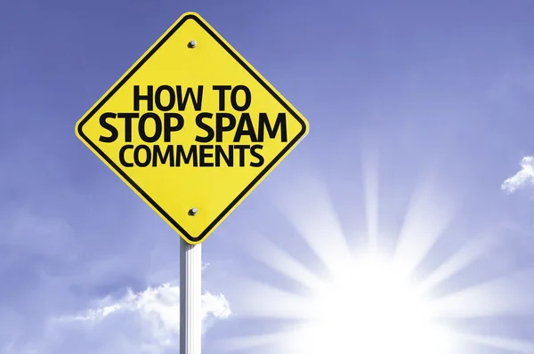 Hoe te stoppen met Spam Comments verkeersbord — Stockfoto