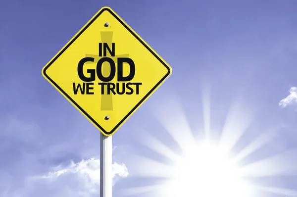 En Dieu, nous faisons confiance signe de route — Photo