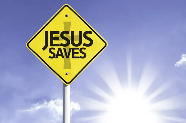 Verkeersbord Jesus Saves — Stockfoto