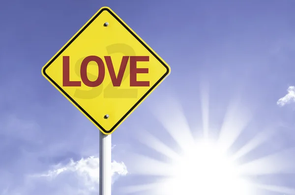 Znak drogowy miłości — Zdjęcie stockowe