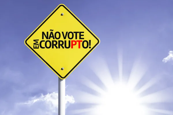 Nao Vota em cartello stradale Corrupto — Foto Stock