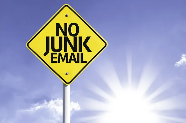 No junk email   road sign — Stock Photo, Image