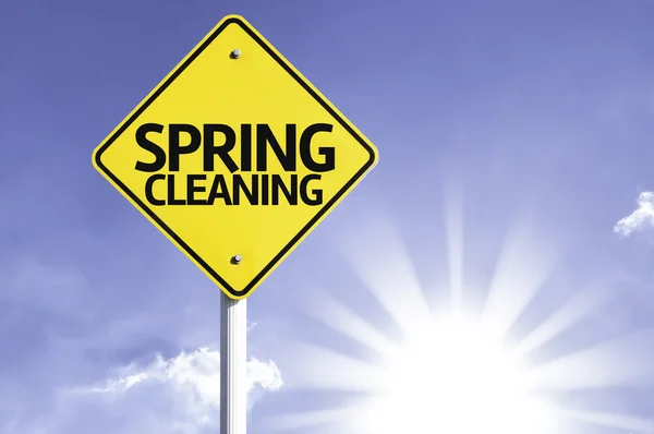 Spring cleaning   road sign — Stock Photo, Image
