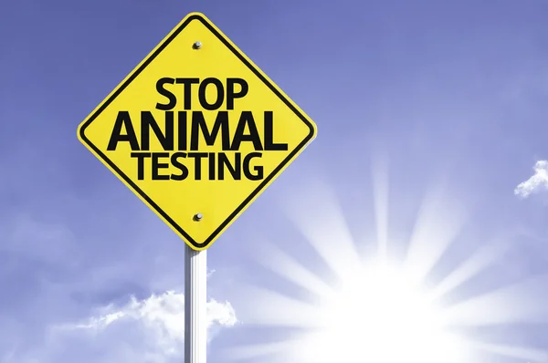 Stop animal testing   road sign — Stock Photo, Image