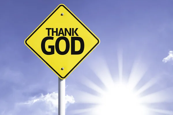 Thank God  road sign — Stockfoto