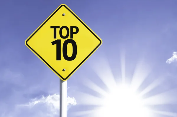 Topp 10 Vägmärke — Stockfoto