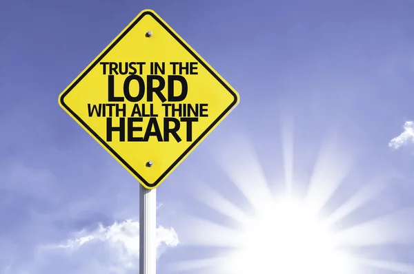 Trust in the Lord with all thine heart  road sign — Stock Photo, Image