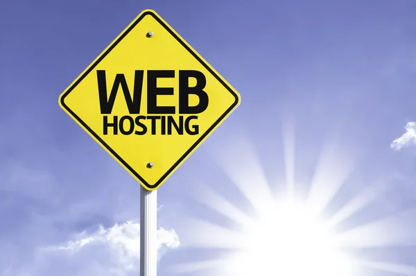 WEB Hosting señal de tráfico — Foto de Stock